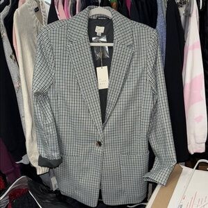 NEW Women’s Black and White Checkered Blazer